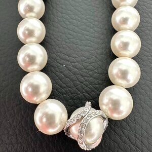Swarovski Nude Pearl Necklace with Crystal Accents